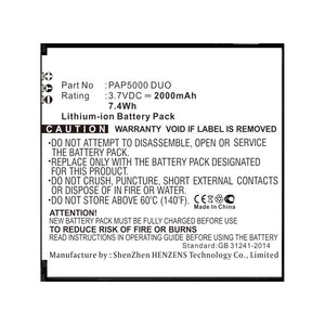 Batteries N Accessories BNA-WB-L16849 Cell Phone Battery - Li-ion, 3.7V, 2000mAh, Ultra High Capacity - Replacement for Prestigio PAP5000 DUO Battery