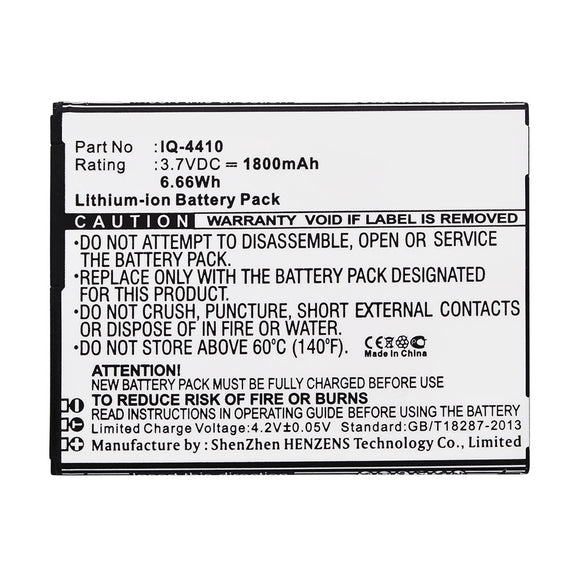 Batteries N Accessories BNA-WB-L11338 Cell Phone Battery - Li-ion, 3.7V, 1800mAh, Ultra High Capacity - Replacement for Fly IQ-4410 Battery