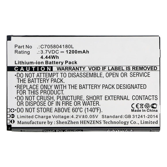 Batteries N Accessories BNA-WB-L9997 Cell Phone Battery - Li-ion, 3.7V, 1200mAh, Ultra High Capacity - Replacement for Blu C705804180L Battery