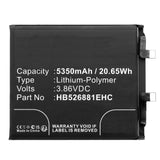 Batteries N Accessories BNA-WB-P18914 Cell Phone Battery - Li-Pol, 3.86V, 5350mAh, Ultra High Capacity - Replacement for Honor HB526881EHC Battery