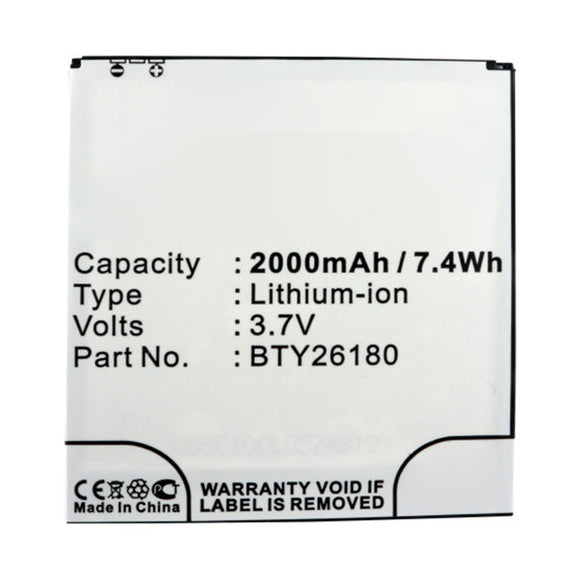 Batteries N Accessories BNA-WB-L16429 Cell Phone Battery - Li-ion, 3.7V, 2000mAh, Ultra High Capacity - Replacement for Mobistel BTY26180 Battery
