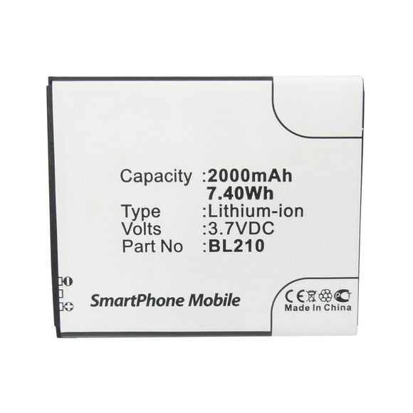 Batteries N Accessories BNA-WB-L12270 Cell Phone Battery - Li-ion, 3.7V, 2000mAh, Ultra High Capacity - Replacement for Lenovo BL210 Battery