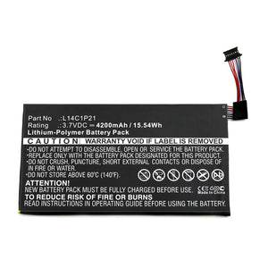 Batteries N Accessories BNA-WB-P12863 Tablet Battery - Li-Pol, 3.7V, 4200mAh, Ultra High Capacity - Replacement for Lenovo L14C1P21 Battery