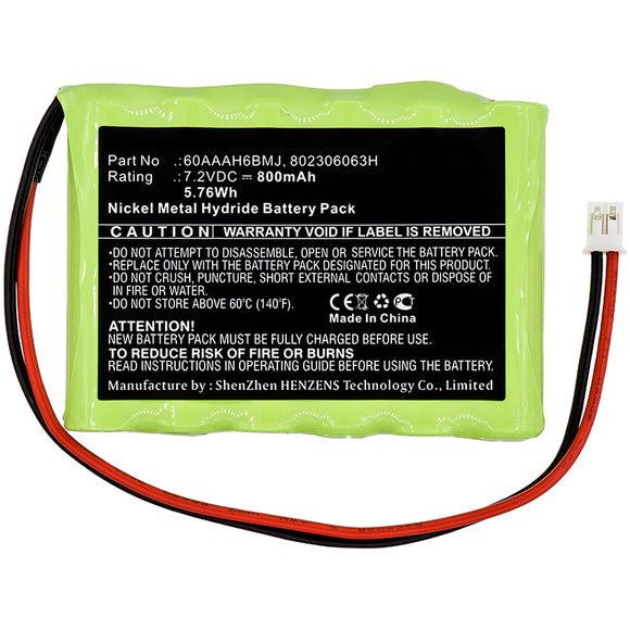 Batteries N Accessories BNA-WB-H11838 Alarm System Battery - Ni-MH, 7.2V, 800mAh, Ultra High Capacity - Replacement for Yale 60AAAH6BMJ Battery