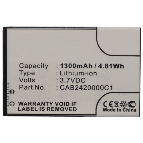 Batteries N Accessories BNA-WB-L8380 Cell Phone Battery - Li-ion, 3.7V, 1300mAh, Ultra High Capacity Battery - Replacement for Alcatel CAB14P0000C1, CAB2420000C1 Battery