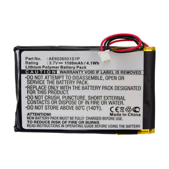 Batteries N Accessories BNA-WB-P13438 GPS Battery - Li-Pol, 3.7V, 1100mAh, Ultra High Capacity - Replacement for Spetrotec AE6036501S1P Battery