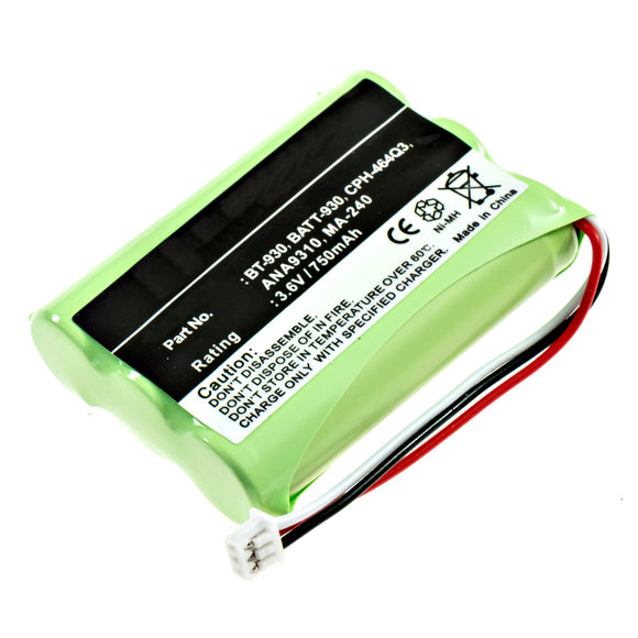 Batteries N Accessories BNA-WB-H302 Cordless Phone Battery - Ni-MH, 3.6 Volt, 750 mAh, Ultra Hi-Capacity Battery