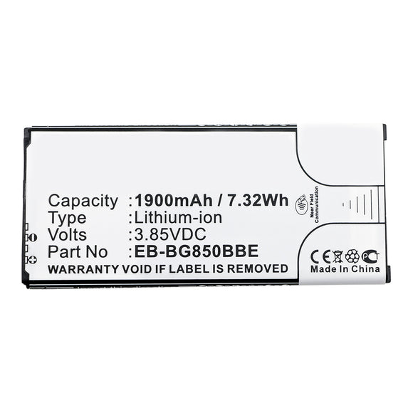 Batteries N Accessories BNA-WB-L13054 Cell Phone Battery - Li-ion, 3.85V, 1900mAh, Ultra High Capacity - Replacement for Samsung EB-BG850BBC Battery