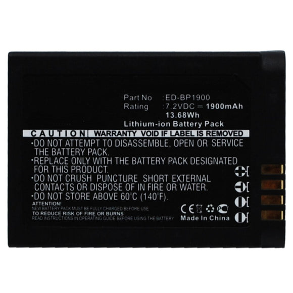 Batteries N Accessories BNA-WB-L9121 Digital Camera Battery - Li-ion, 7.2V, 1900mAh, Ultra High Capacity - Replacement for Samsung ED-BP1900 Battery