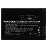 Batteries N Accessories BNA-WB-L9121 Digital Camera Battery - Li-ion, 7.2V, 1900mAh, Ultra High Capacity - Replacement for Samsung ED-BP1900 Battery