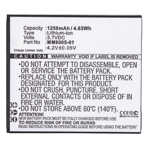 Batteries N Accessories BNA-WB-L3735 Cell Phone Battery - Li-Ion, 3.7V, 1250 mAh, Ultra High Capacity Battery - Replacement for ZTE MM8005-01 Battery