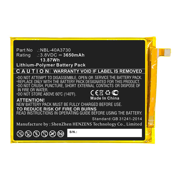 Batteries N Accessories BNA-WB-P13265 Cell Phone Battery - Li-Pol, 3.8V, 3650mAh, Ultra High Capacity - Replacement for TP-Link NBL-40A3730 Battery