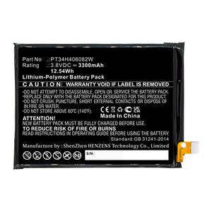 Batteries N Accessories BNA-WB-P14020 Cell Phone Battery - Li-Pol, 3.8V, 3300mAh, Ultra High Capacity - Replacement for Wiko PT34H406082W Battery