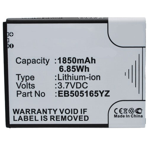 Batteries N Accessories BNA-WB-L3955 Cell Phone Battery - Li-ion, 3.7, 1850mAh, Ultra High Capacity Battery - Replacement for Samsung EB505165YZ Battery