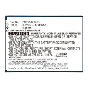 Batteries N Accessories BNA-WB-L16855 Cell Phone Battery - Li-ion, 3.7V, 1750mAh, Ultra High Capacity - Replacement for Prestigio PSP5504 DUO Battery