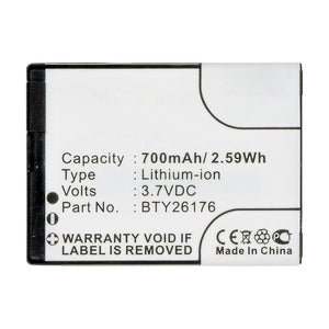 Batteries N Accessories BNA-WB-L14556 Cell Phone Battery - Li-ion, 3.7V, 700mAh, Ultra High Capacity - Replacement for Mobistel BTY26176 Battery
