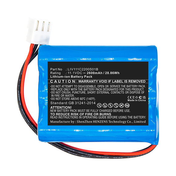 Batteries N Accessories BNA-WB-L16154 Medical Battery - Li-ion, 11.1V, 2600mAh, Ultra High Capacity - Replacement for COMEN 022-000066-00 Battery