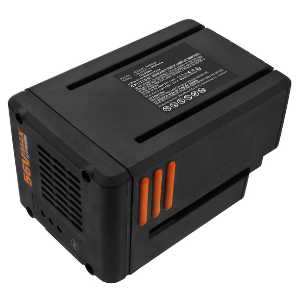 Batteries N Accessories BNA-WB-L18473 Lawn Mower Battery - Li-ion, 56V, 2500mAh, Ultra High Capacity - Replacement for Worx WA3555 Battery