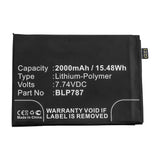 Batteries N Accessories BNA-WB-P14715 Cell Phone Battery - Li-Pol, 7.74V, 2000mAh, Ultra High Capacity - Replacement for OPPO BLP787 Battery
