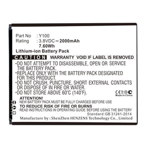 Batteries N Accessories BNA-WB-L17271 Cell Phone Battery - Li-ion, 3.8V, 2000mAh, Ultra High Capacity - Replacement for Doogee  Y100 Battery